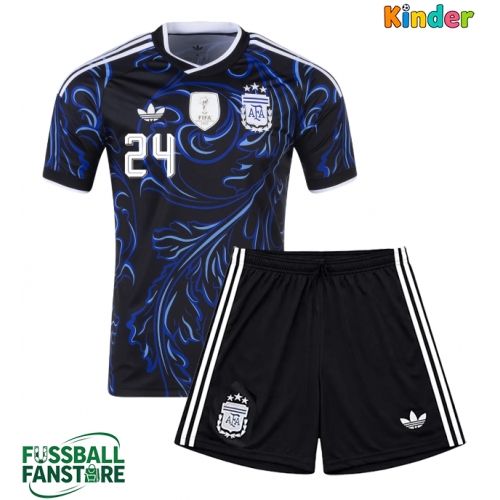 Argentinien Enzo Fernandez #24 Replik Auswärtstrikot Kinder WM 2026 Kurzarm (+ Kurze Hosen)